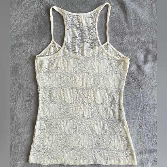 𝅺💜3/$15 Twentyone Spaghetti Strap Lace White tank tops size M - Picture 2 of 7
